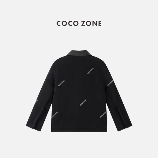 COCO ZONE 高级感撞色拼接翻领外套气质单排扣上衣CC1C1988 商品图3