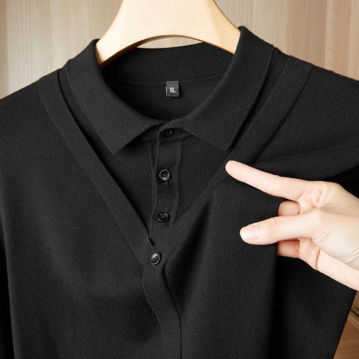 【Q】【假两件】【新款DPF】大依优型大码假两件长袖T恤衬衫领加肥加大肥佬休闲商务宽松透气上衣打底 商品图8