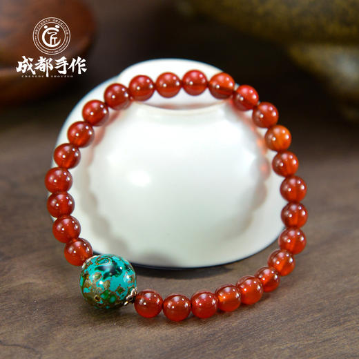 成都手作非遗漆艺单珠手串 民族风单圈手链配饰 四川特色伴手礼 商品图3