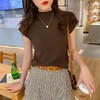 【焦糖玛奇朵，半高领小飞袖Tee~】半高领短袖t恤女秋装新款 韩版修身显瘦针织衫 小飞袖上衣 上身显瘦又遮肉 不会身材焦虑-QQ 商品缩略图9