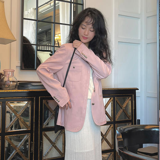 【顺丰包邮】43335 洛诗琳秋季新款羊毛色织小香风西装外套女220092 商品图2