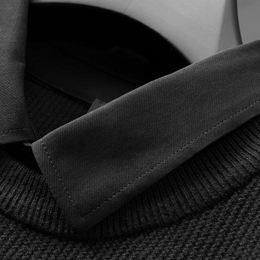 【假两件】【新款DPF】大依优型大码假两件长袖T恤毛衣衬衫领中厚款针织衫加肥加大肥佬休闲商务宽松透气上衣打底 商品图10