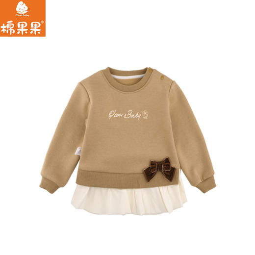 棉果果专柜同款冬季新品女童假两件加绒卫衣M422180424604 商品图3