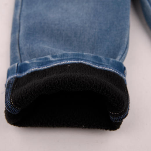 棉果果专柜同款冬季新品男童女童梭织复合绒加绒牛仔裤M402200424632 商品图3