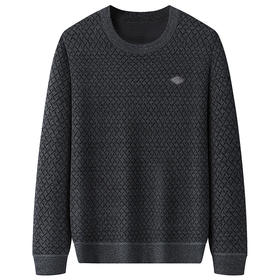 【加绒】【新款DWP】大依优型大码加绒卫衣圆领长袖加肥加大休闲运动上衣男打底衫胖子