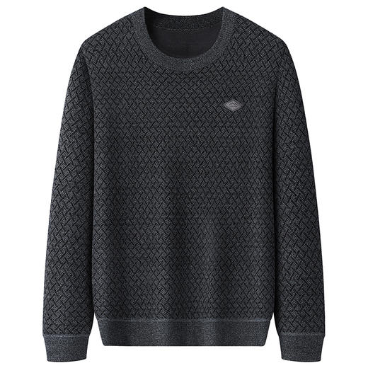 【加绒】【新款DWP】大依优型大码加绒卫衣圆领长袖加肥加大休闲运动上衣男打底衫胖子 商品图0