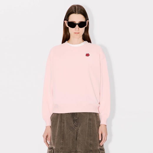 KENZO 高田贤三 女士小海棠花徽标刺绣棉质运动卫衣 粉色 FE62 SW161 4MF 34 商品图1