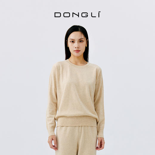 东黎 • 山羊绒女士秋冬全成型圆领百搭长袖套衫 4842 商品图1