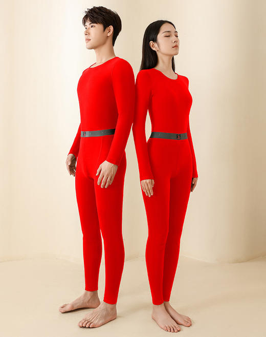 【保暖舒适，温暖加倍，高弹不变形，贴身不臃肿】冬季新款女士保暖内衣套装 加绒情侣黑金貂绒 贴片男士保暖套装秋衣秋裤-QQ 商品图8