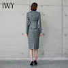 IWY/灰色格纹长袖西装套裙气质小香风时尚通勤干练两件套职业裙CS2101 商品缩略图3
