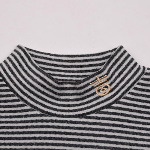 棉果果专柜同款冬季新品男童女童色织绒条纹打底衫M402140424631 商品图2