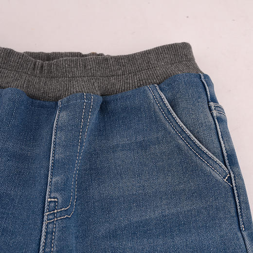 棉果果专柜同款冬季新品男童女童梭织复合绒加绒牛仔裤M402200424632 商品图2