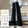 秋冬加绒阔腿裤女加厚保暖仿羊羔绒百搭直筒显瘦休闲裤长裤女加绒条纹裤 商品缩略图2