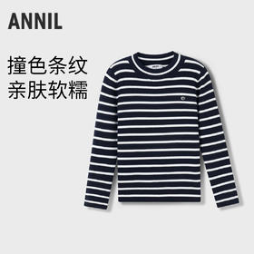 女童撞色条纹毛衣冬季新款安奈儿童装实体店同款AG444652