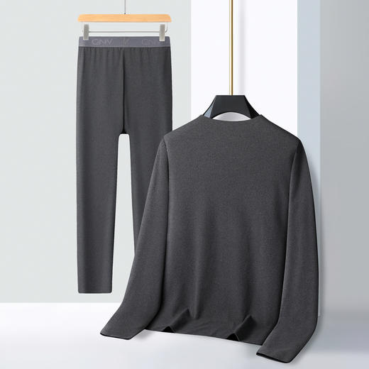 【桑蚕丝绵羊毛】【新款DPD】大依优型大码男装保暖套装内衣弹力护膝抗菌随心裁加绒舒适保暖秋衣秋裤 商品图2
