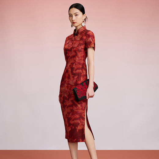 TANGY Collection/天意精品2024秋季新品中国风印花中长款女士连衣裙 商品图1