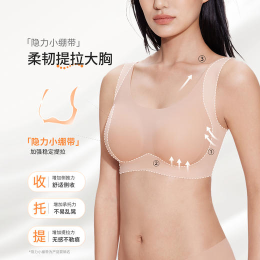 奶糖派悬浮软支撑文胸聚拢无痕舒适大胸显瘦薄款无钢圈无痕内衣女 商品图2