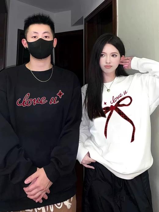 【YW】无忧购韩版卡通印花宽松情侣款百搭休闲320g毛圈圆领卫衣(截单后7天发货)25年清仓捡漏 商品图10