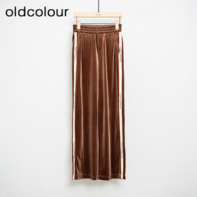 oldcolour秋冬款松紧腰显瘦运动休闲阔腿长裤女DM43073002