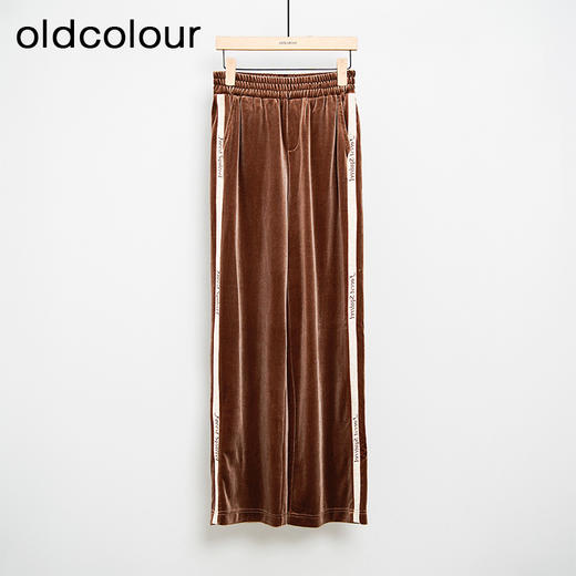 oldcolour秋冬款松紧腰显瘦运动休闲阔腿长裤女DM43073002 商品图0
