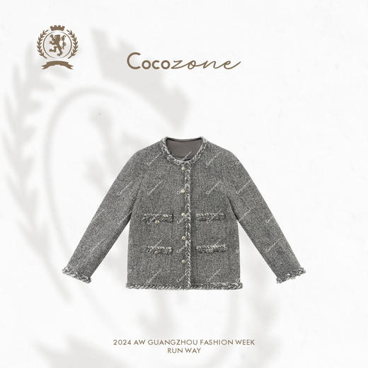 COCO ZONE 小香风时尚圆领外套气质排扣女士上衣CC1C2191 商品图1