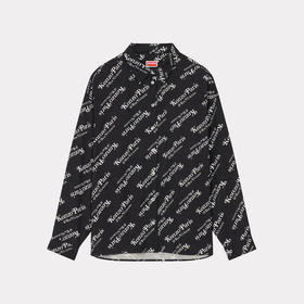 KENZO 高田贤三 女士字母徽标印花长袖衬衫 黑色 FE52 CH247 9S2 99