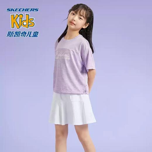 5折【自营】Skechers/斯凯奇  斯凯奇童装女童针织短袖短裙夏季套装儿童户外舒适T恤衫套装 P224G043 商品图3