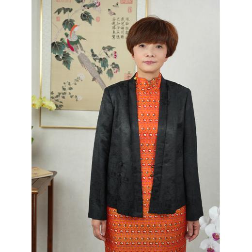 JW1381-1黑色丝毛锦外套 商品图0