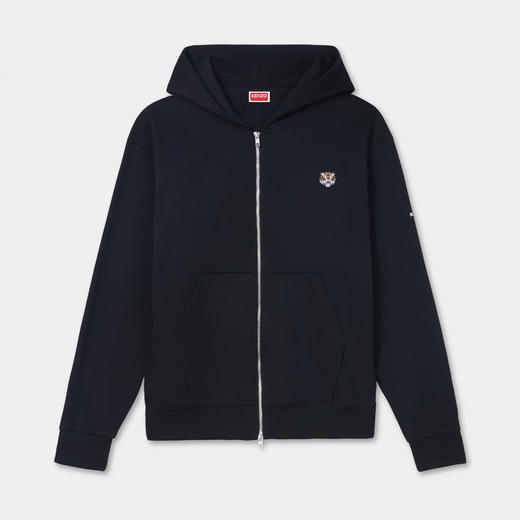 KENZO 高田贤三 男士小虎头刺绣徽标拉链连帽卫衣 黑色 FE55 SW196 4MF 99J 商品图0