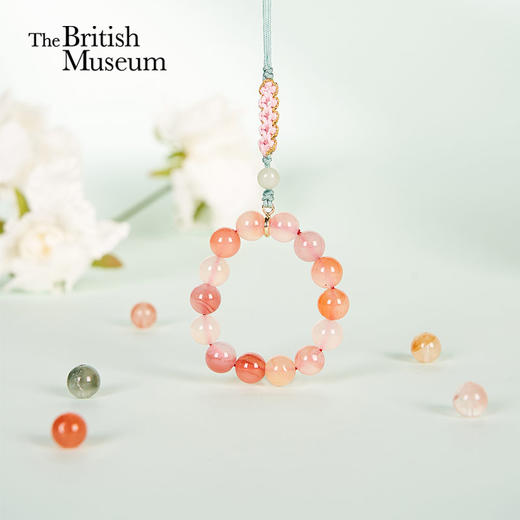 大英博物馆 东方梦境系列 盐源玛瑙粉色桃花结手机绳挂件 商品图0