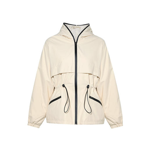 【暖冬内购】两三事 呼啸山庄 2024冬季新款休闲拼色边抽绳绑带羽绒外套女宽松 商品图4