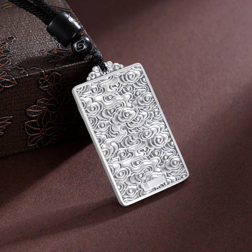 子佩集S999银【灵蛇献瑞】套链【ZXFTL001】仿古项链原创作品生肖带绳方牌2409 商品图1