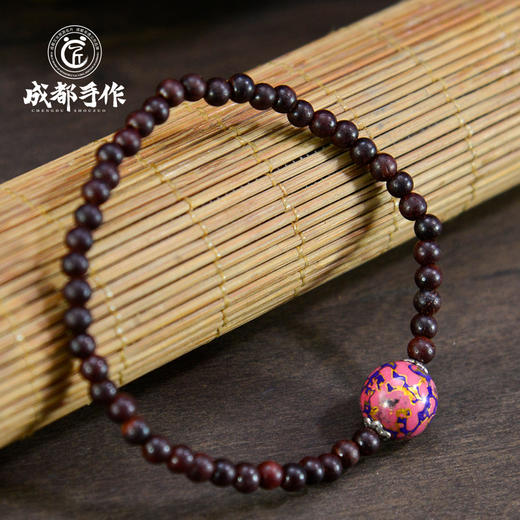 成都手作非遗漆艺单珠手串 民族风单圈手链配饰 四川特色伴手礼 商品图2
