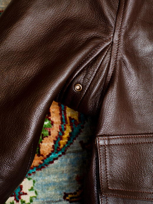 Chapal G-1 棕色小羊皮飞行员夹克 商品图4