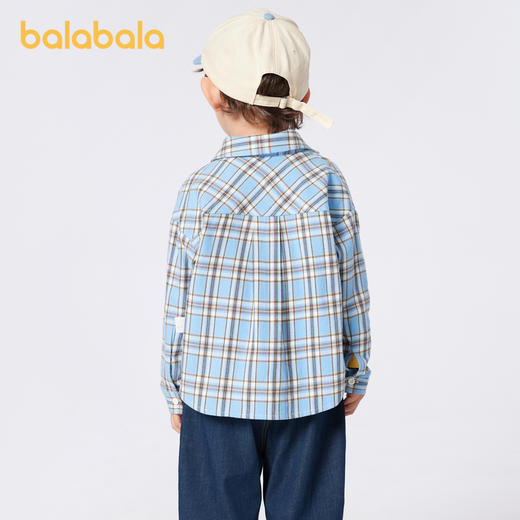 巴拉巴拉童装儿童长袖衬衫男童格纹上衣秋装新款亲子装学院风 商品图2