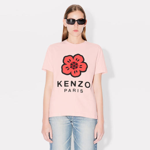 KENZO 高田贤三 女士大海棠花徽标印花棉质圆领短袖T恤 粉色 FE62 TS140 4SO 34 商品图1