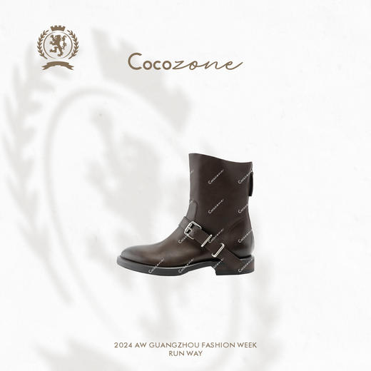 COCO ZONE 英伦风搭扣设计短靴复古粗跟女靴CC2C2297 商品图0