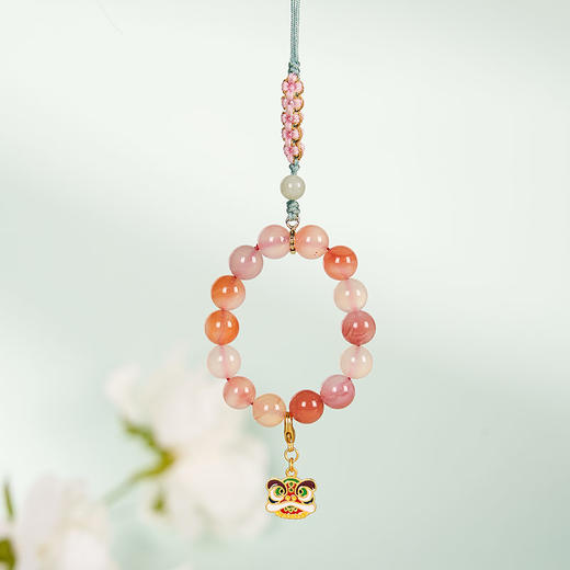 大英博物馆 东方梦境系列 盐源玛瑙粉色桃花结手机绳挂件 商品图2