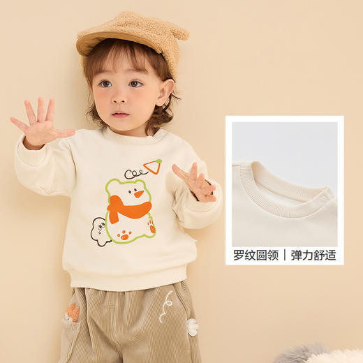 巴拉巴拉宝宝卫衣童装婴儿打底衫女童秋冬新款男童上衣可爱潮 商品图3