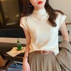 【焦糖玛奇朵，半高领小飞袖Tee~】半高领短袖t恤女秋装新款 韩版修身显瘦针织衫 小飞袖上衣 上身显瘦又遮肉 不会身材焦虑-QQ 商品缩略图0