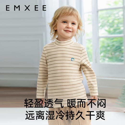 【宝宝服饰】EMXEE嫚熙童装半高领条纹打底衫 商品图2