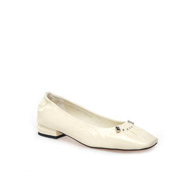 豪麟名鞋奥莱迪嘉女鞋平底鞋牛移膜革DJHJA42WP031白色  原价1660元