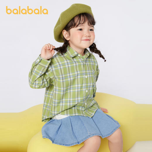 巴拉巴拉童装儿童长袖衬衫男童格纹上衣秋装新款亲子装学院风 商品图1