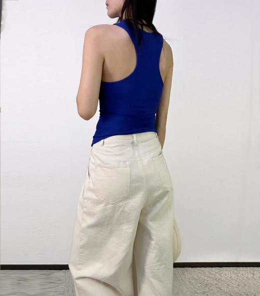 国庆福利🧧【顺丰包邮】【两件起售，单拍不发货】80326 洛诗琳新款软糯透气清爽罗纹U型领背心软糯透气清爽010 商品图5