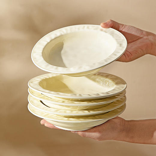 摩登主妇陶瓷盘子意面深盘家用菜盘高级感2024新款草帽盘西餐餐盘 商品图0