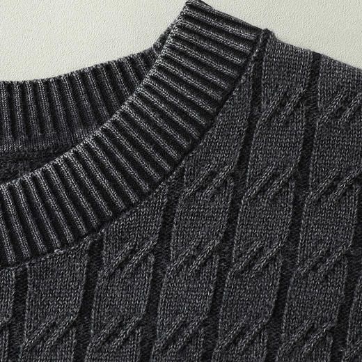 【新款DWP】大依优型大码针织衫圆领加肥加大毛衣大号胖子宽松毛衫男装上衣打底 商品图4