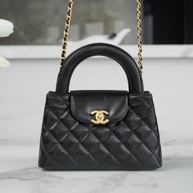 CHANEL香奈儿Kelly金标链条带手柄 亮面小牛皮 斜挎单肩手提包 迷你/超迷你女款 黑色（HH）