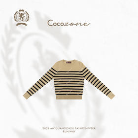 COCO ZONE ”复古老钱“ 条纹圆领针织衫CC1C2268