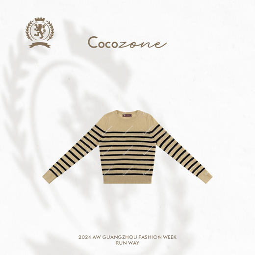 COCO ZONE ”复古老钱“ 条纹圆领针织衫CC1C2268 商品图0