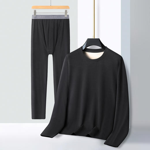 【桑蚕丝绵羊毛】【新款DPD】大依优型大码男装保暖套装内衣护肩护腰抗菌随心裁弹力加绒舒适保暖秋衣秋裤 商品图2